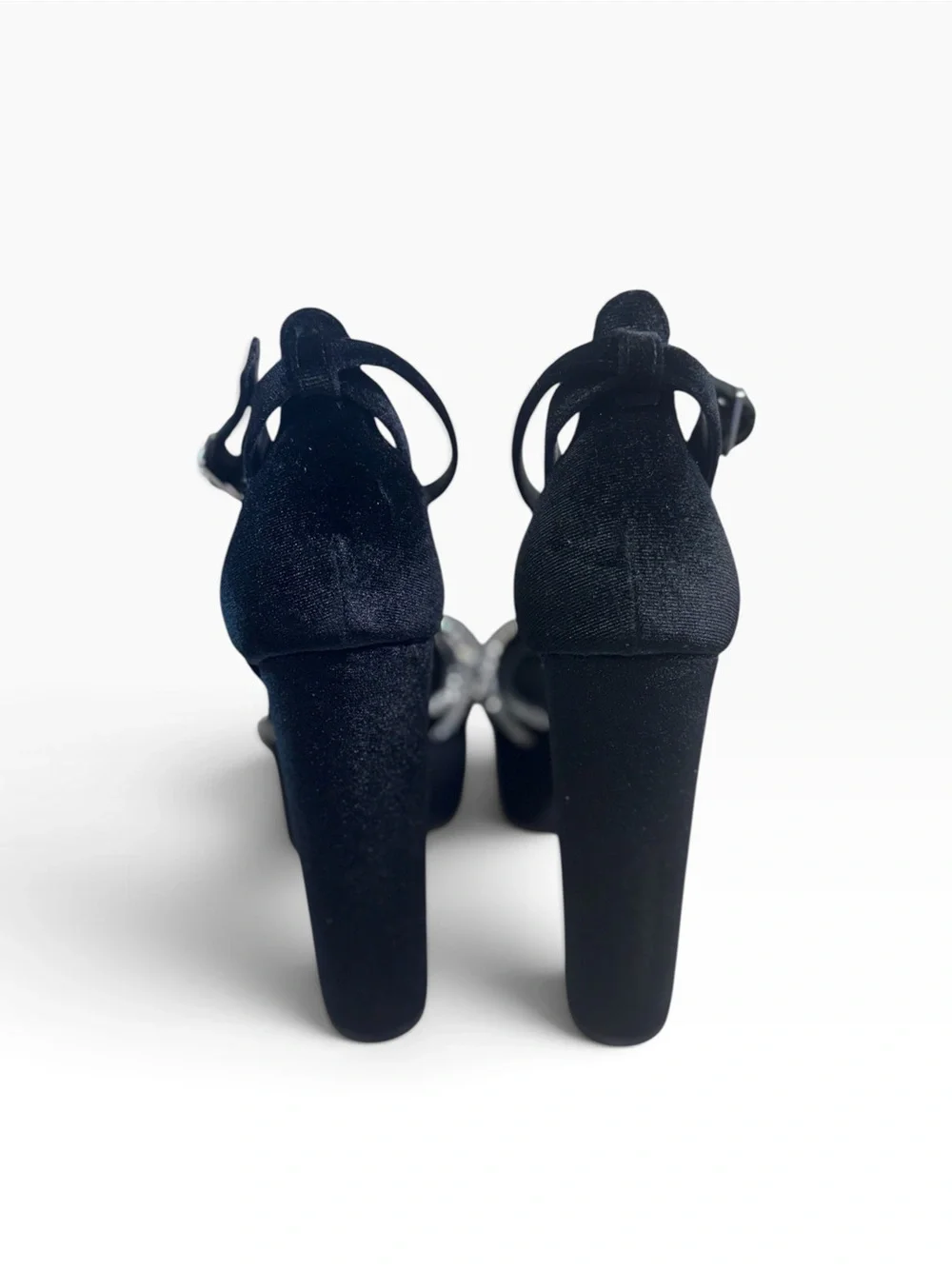 Gianni Bini Rhinestone black Velvet Platform Heels New no box